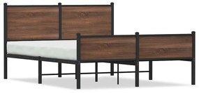 3301413 vidaXL Метална рамка за легло, без матрак, кафяв дъб, 150x200 см