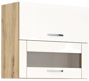 Горен кухненски шкаф Лорен 80/Бял гланц G41