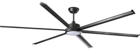 FARO 34207-130-LED Димируем таванен вентилатор ROTTERDAM XXL LED/32W/230V черен Ø 250 см + д.у.