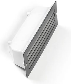 Модерна вградена лампа тъмно сива IP44 - Hurricane