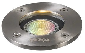 Интелигентно подово петно от неръждаема стомана, вкл. WiFi GU10 IP65 - Basic Round