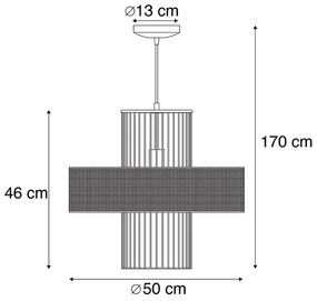 Смарт висяща лампа златисто с черно 50см вкл.Wifi G95 - Tess