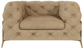 Светлокафяво кадифено кресло Chelsea Bis – Ropez