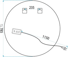 Огледало LED 80cm  BAS P11242