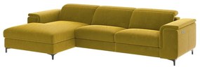 Ъглов диван от жълто кадифе (ляв ъгъл) Brito - MESONICA