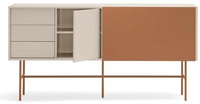 Нисък скрин с плъзгащи се врати в светлосиво-тухлено 180x91 cm Nube - Teulat