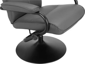 Сив релаксиращ фотьойл с табуретка от изкуствена кожа Istad – Støraa