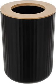 Комплект аксесоари за баня Ruhhy 24636, 6 части с бамбукови детайли, черен