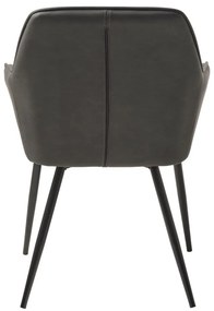 Тъмносиви тапицирани трапезни столове в комплект с подлакътници 2 бр. Nolan Stripe – Unique Furniture