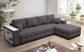 Разтегателен ъглов диван с подлакътник етажерка Мелвин Спринг