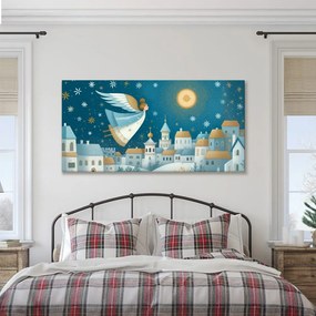 Картина на платно – Коледна природа с ангел