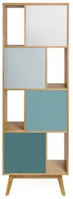 Тюркоазен шкаф за книги 65x191 cm Avon - Woodman
