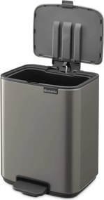 Кош за боклук Brabantia Bo Pedal 1010127, 7 л, Плавно затваряне, Гумирана основа, Тъмносив