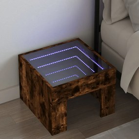 Sonata H Нощна масичка с Infinity LED, опушен дъб, 40x40x30 см