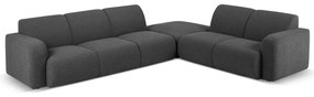 Тъмносив ъглов диван от плат букле (десен ъгъл) Molino - Micadoni Home