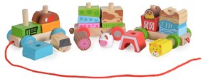 Moni toys  -  Дървен фермерски влак 2036