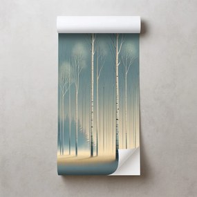 Самозалепващ тапет – Заснежена гора в мъгла