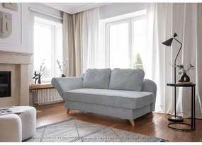 Светлосив шезлонг от рипсено кадифе (ляв ъгъл) Chic Charlotte – Miuform