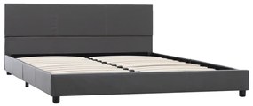 284776 vidaXL Рамка за легло, сива, изкуствена кожа, 120x200 cм