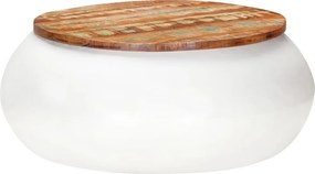 323534 vidaXL Маса за кафе, бяла, 68x68x30 см, регенерирано дърво масив