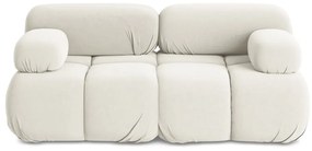 Бял кадифен модулен диван 190 cm Lokua – Makamii