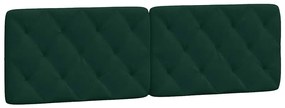 374736 vidaXL Мека табла за легло, тъмнозелена, 160 см, кадифе