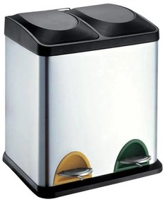 Кош за разделно събиране на отпадъци 30 л, черен/неръждаем steel