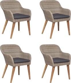 3068774 vidaXL Градински трапезен комплект, 5 части, кафяв