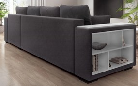 Разтегателен ъглов диван с подлакътник етажерка Мелвин Спринг