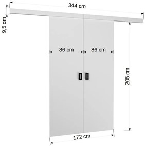 Плъзгаща се врата Yonko-Fusiko-172 x 205 cm