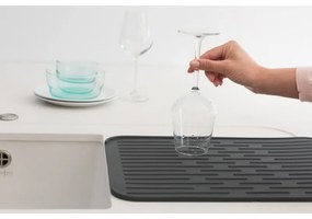 Силиконова подложка за сушене на съдове Brabantia SinkSide 1000206, 43.5x32.5 см, Сгъваема, Тъмносив