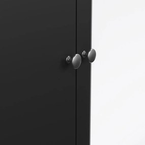 Черен гардероб с огледало 150x199x58 cm Madrid – Tvilum