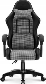 Ергономичен офис стол HC-1003 с лумбална опора в черно и бяло