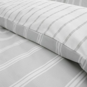 Сиво двойно памучно спално бельо 200x200 cm Ashford Stripe – Bianca