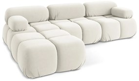 Бял кадифен модулен ъглов диван Lokua – Makamii