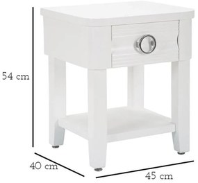 Нощно шкафче от бяла ела Shine - Mauro Ferretti