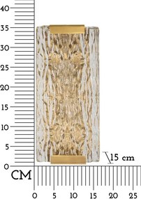 Стъклена стенна лампа в златист цвят Oblin – Mauro Ferretti