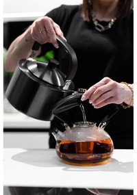 Черен чайник с бутало , 1,5 л Diamante - Vialli Design