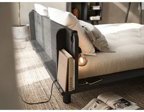 Черно борово двойно легло с решетка 140x200 cm Peek - Karup Design