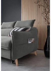 Ъглов разтегателен диван от светлосиво кадифе (ляв ъгъл) Sweet Harmony - Miuform