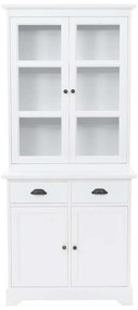 245755 vidaXL Бюфет с 4 врати, МДФ и борова дървесина, 80x40x180 см