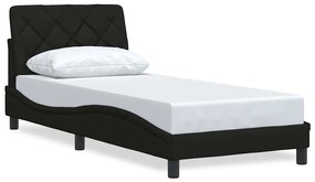 3310575 vidaXL Рамка за легло без матрак, Черно, 90x200 см, плат