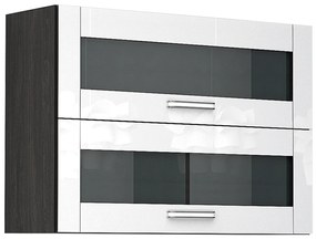 Горен шкаф с две клапващи витрини Елинор G38