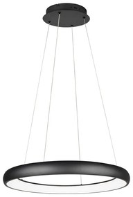 Черно LED затъмняващо се висящо осветително тяло с метален абажур ø 75 cm Cardona – Trio