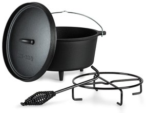 Klarstein Galloway, чугунен съд, 7.6,0 тенджера за барбекю, обгорен, чугун, размер L / 7.6 qt / 7,2 л