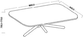 Маса Harald-Артързан-185 x 90 см