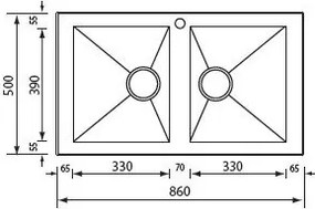 мивка Sanitec Punto Quadra 2VR