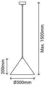 Зелено висящо осветително тяло, височина 150 cm Vilma - SULION