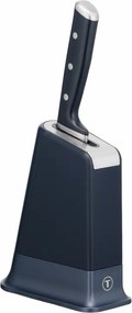 Кухненски нож Tefal K297S244, 20 см, Неръждаема стомана, Поставка с вградено точило, Предпазител за пръсти, Черен