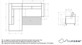Ъглов разтегателен диван от тюркоазено кадифе L, ляв ъгъл Stylish Stan - Miuform